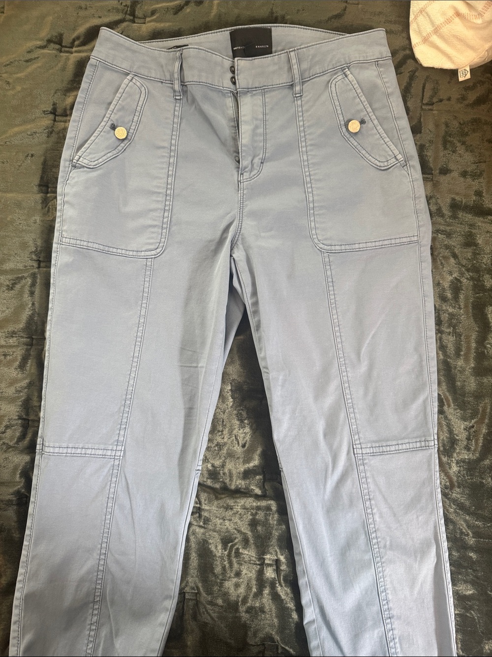 White House Black Market Light Blue Cargo Pants with Flap Pockets